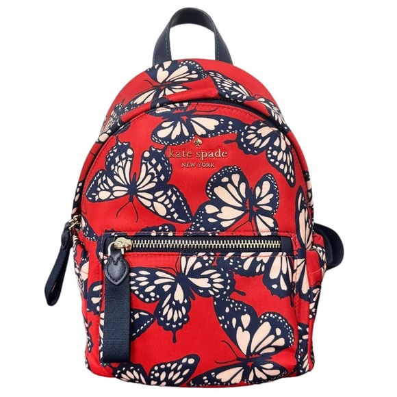 Kate Spade Chelsea The Little Better Nylon Mini Backpack Butterfly Red - Picture 2 of 6